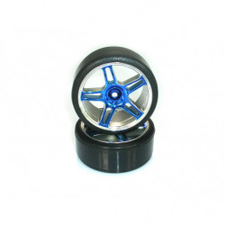 07003PB Blue Chrome Drift Rim & Tire Complete (02228PB + 07001) 2P