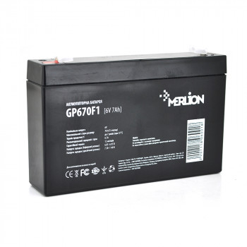 Акумуляторна батарея MERLION AGM GP670F1 6 V 7Ah